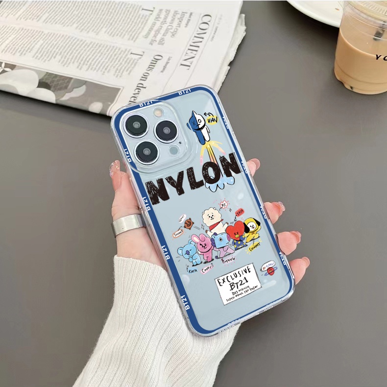 Ốp Điện Thoại TPU Đệm Khí Chống Rơi Hình BT21 Cho Realme C35 C11 2021 C12 C15 C21Y C25Y C30 C30S C33 C21 C25S Realme5 5i 6i 8 Pro