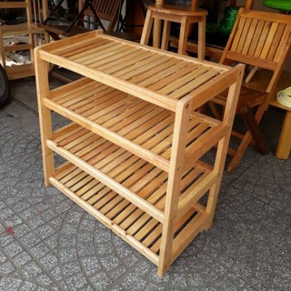 🔥MIỄN SHIP🔥Kệ Để Giầy Dép Bằng Gỗ 4 Tầng 62cm Bằng Gỗ
