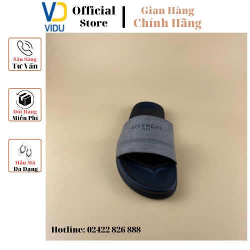 Dép nam thời trang GYVENCHY ViDu 21104 màu xám đen đế cao su siêu bền, full box