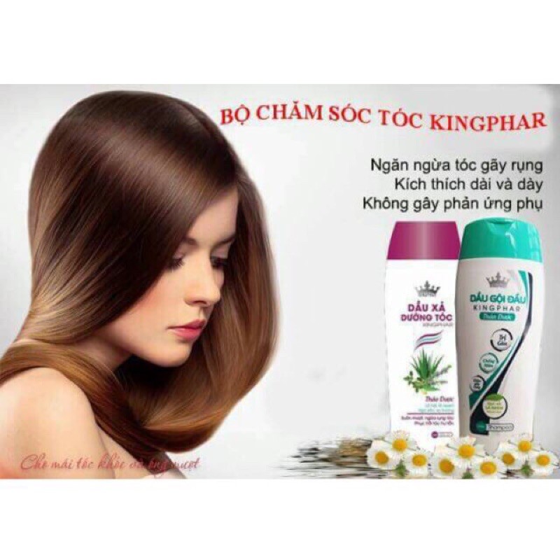 Dầu Xả Dưỡng Tóc Thảo Dược Kingphar - Chai  200G - Cải thiện gãy rụng, ngăn ngừa chẻ ngọn, dưỡng ẩm cho da đầu và tóc.