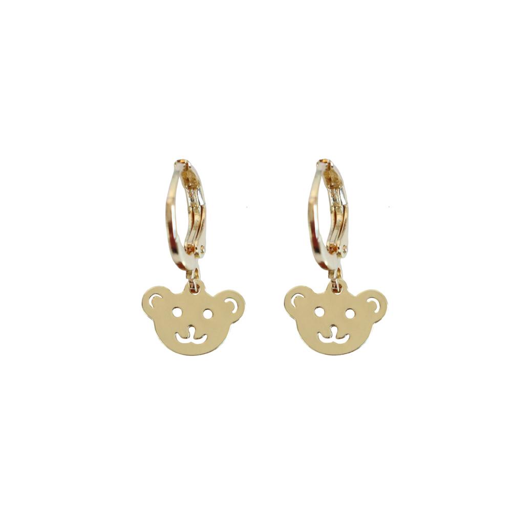 QQMALL Bông Tai Hình Gấu Bằng Thép Không Gỉ Dễ Thương Thời Trang Cho Nữ