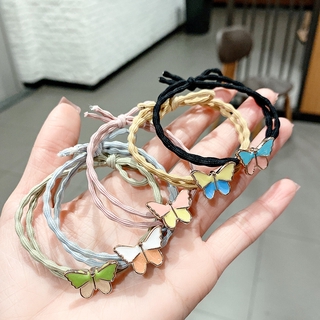 Dây Cột Tóc Gắn Mặt Bướm Đơn Giản Nhiều Màu Sắc