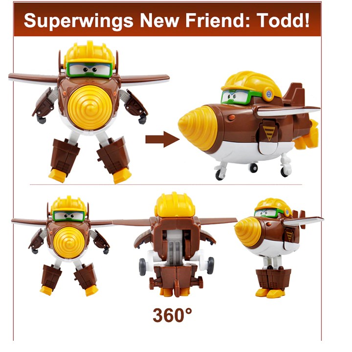 Super wings đội bay siêu đẳng đồ chơi mô hình TODD vui vẻ cỡ lớn bằng nhựa hãng Auldey