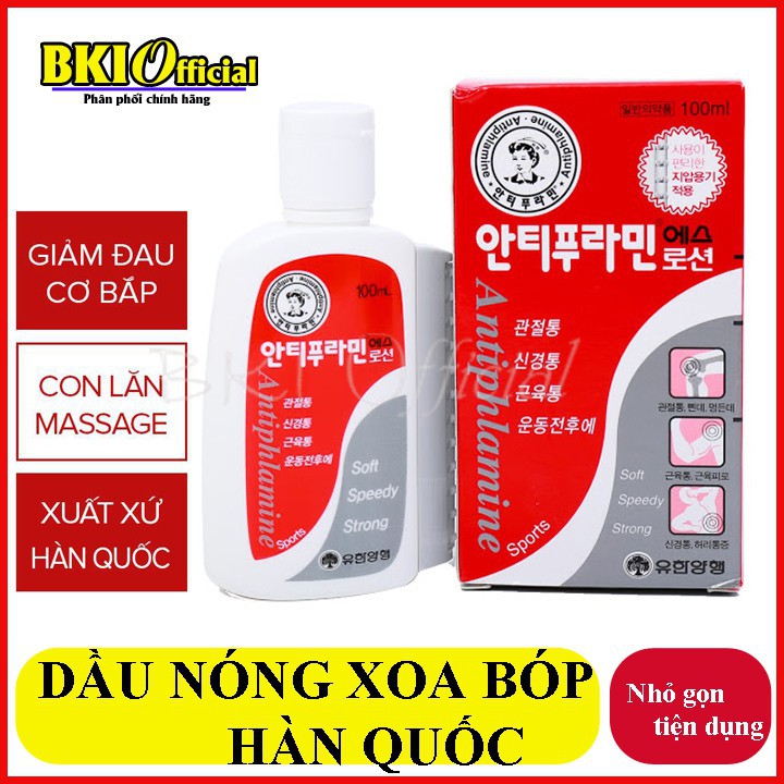 Dầu Nóng Xoa Bóp Antiphlamine từ Hàn Quốc 100ml chính hãng