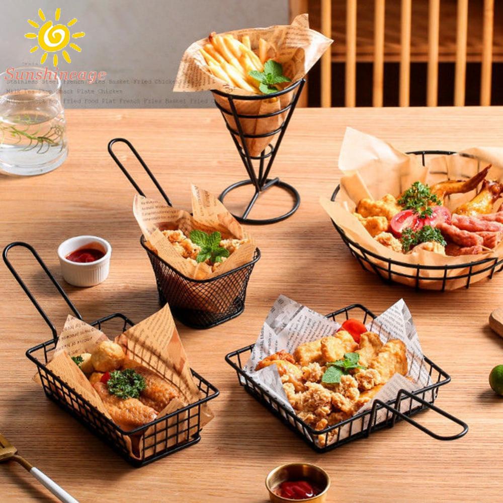 SUNAGE- ~Stainless Steel Frying Net Round Basket Strainer French Fries Fried Food【SUNAGE-HOT Fashion】