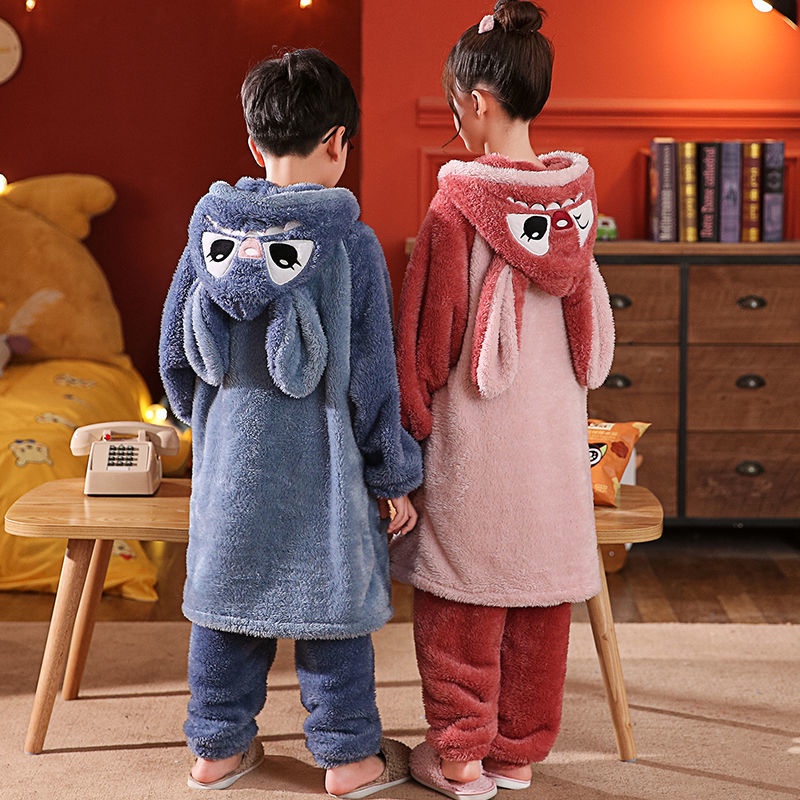Áo Choàng Ngủ Có Mũ Bằng Vải Flannel Thời Trang Thu Đông Cho Bé | BigBuy360 - bigbuy360.vn