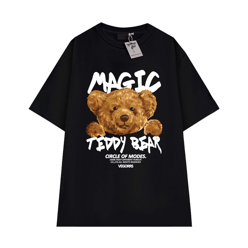 Áo thun form rộng unisex cao cấp in gấu teddy vải cotton thoáng mát FPLUS FP71
