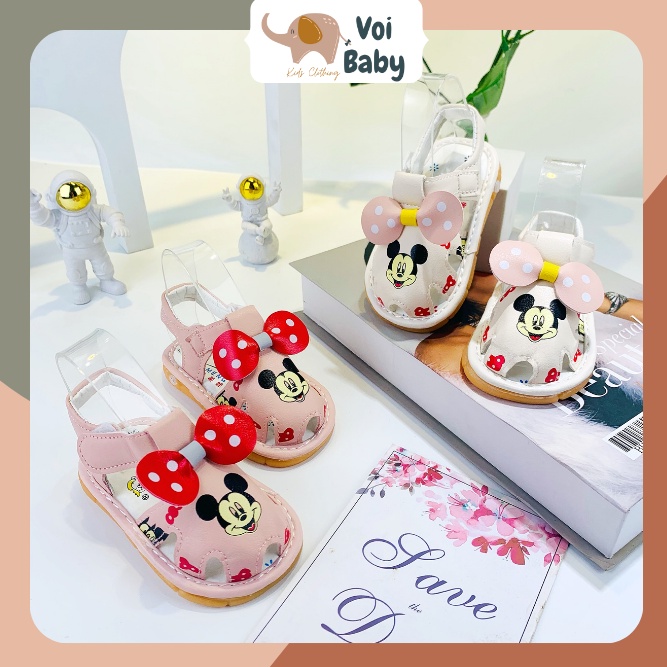 Dép tập đi cho bé gái hình mickey DTD3