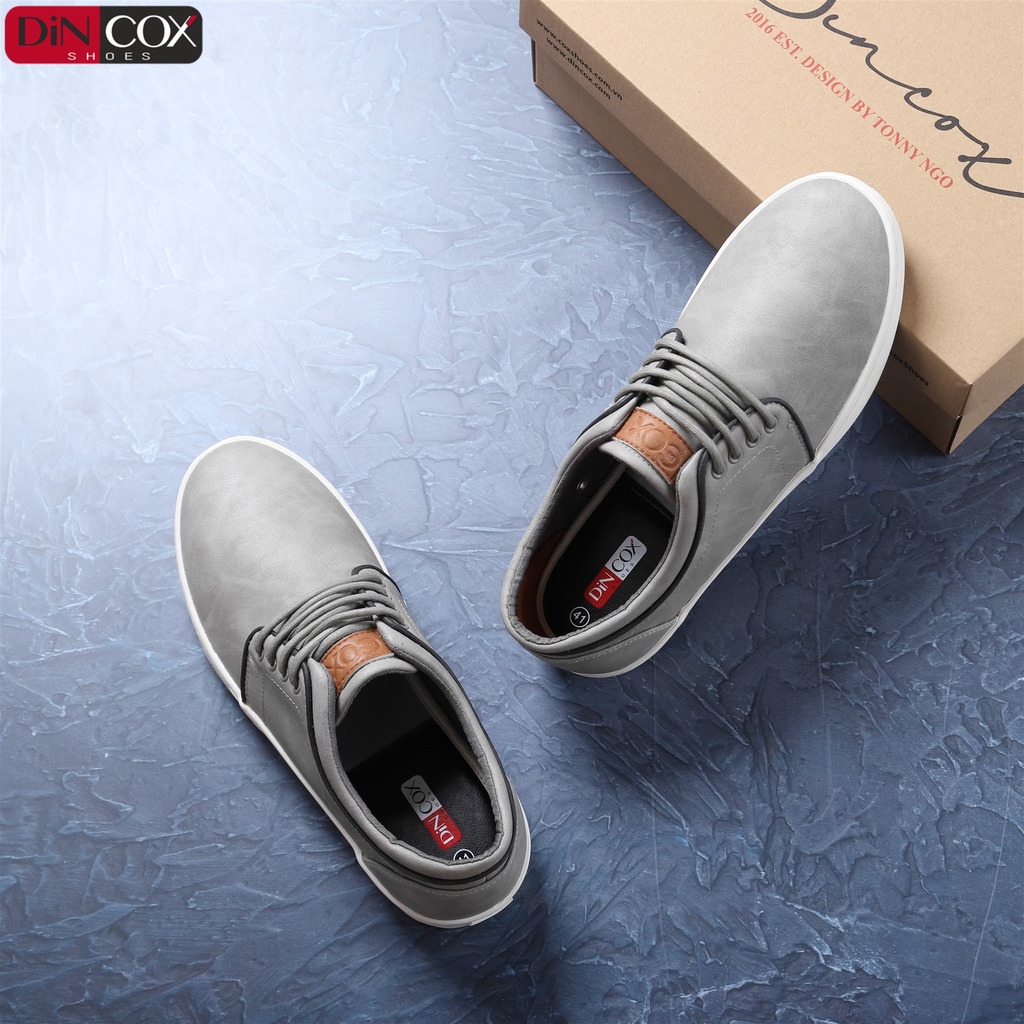 Giày Sneaker Da Nam DINCOX C03 Khí Chất Lịch Thiệp Grey