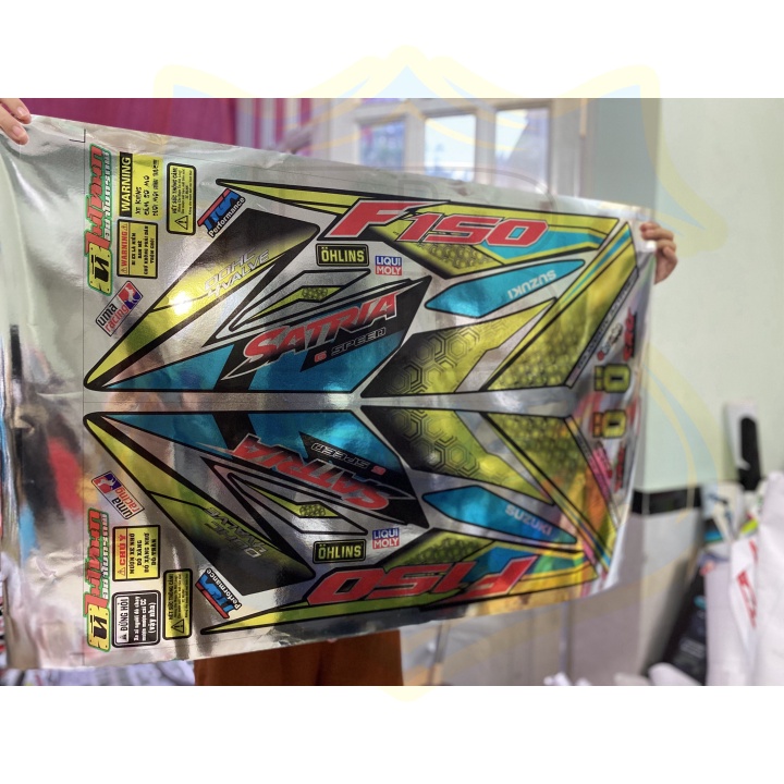 ( Quí khách vui lòng mang ra tiệm cho thợ dán ) Tem satria fi chất liệu CROM cao cấp