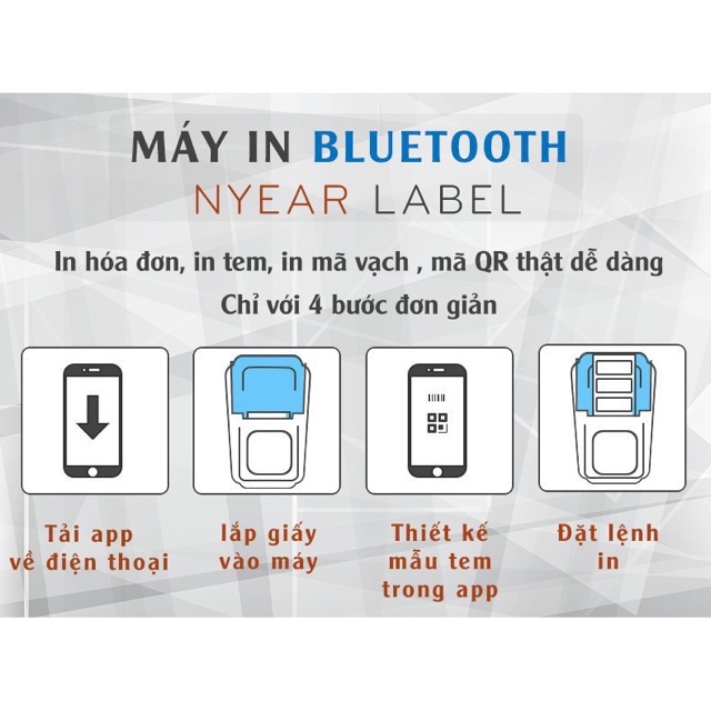 Máy in tem & hoá đơn bluetooth NYEARLABER