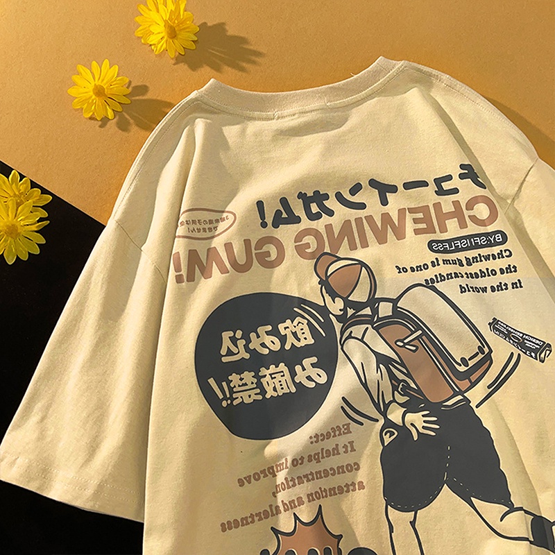 Áo thun HIIXIIVI 100% cotton tay ngắn cổ tròn in hình thời trang mùa hè Hàn Quốc 2022