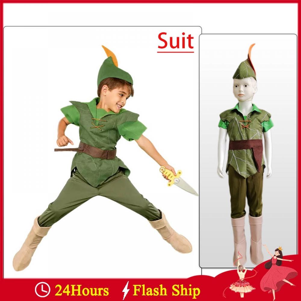 Disney Bộ Đồ Hóa Trang Nàng Tiên peter pan Màu Xanh Lá Cây Dành Cho Bé Trai