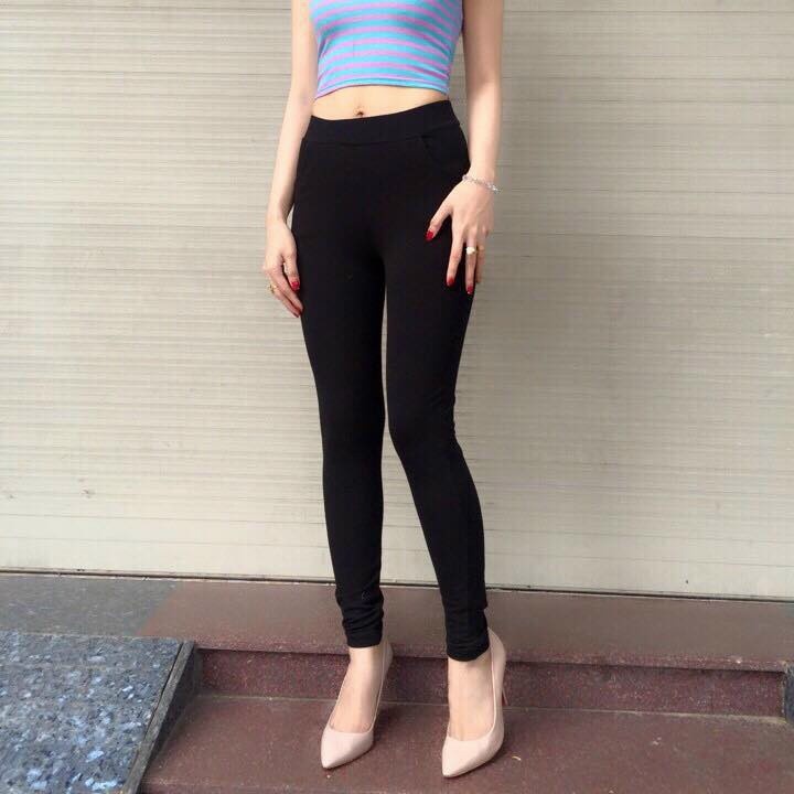 Quần Legging Nữ Đùi Lửng Ngố Dài Nâng Mông Cạp Cao Siêu Hot Co Giãn Loại 1 Big Size dài bo ống G5