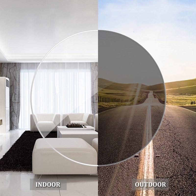 【Replaceable lenses】COD (AIMURUSI) Kính Chống Tia UV 400 Tròng Vuông Thời Trang Hàn Quốc Cho Nam Nữ Kính Đổi Màu Ánh Sáng
