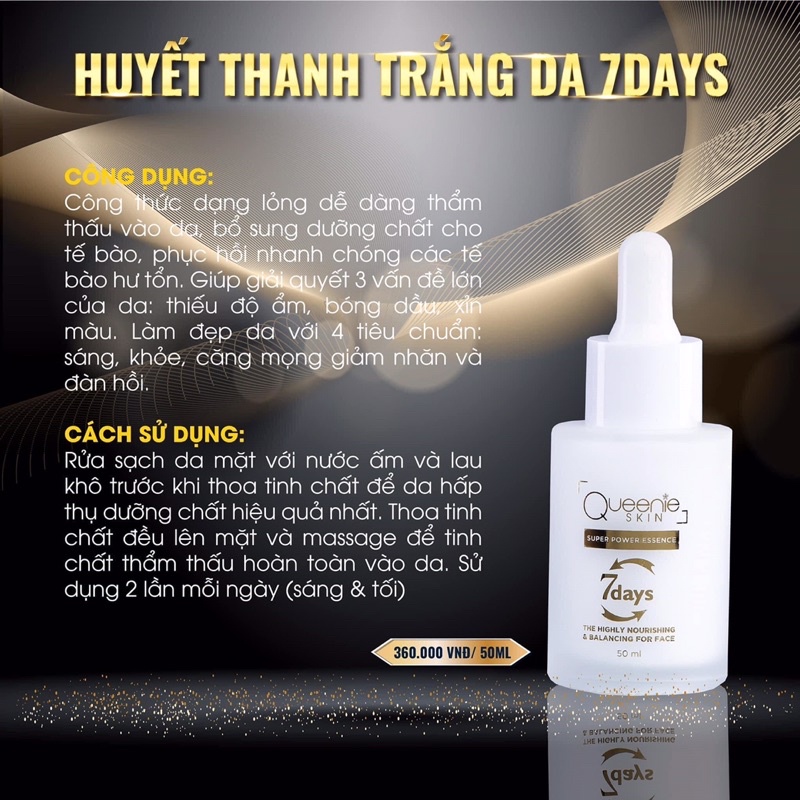 Huyết thanh trắng da 7 days