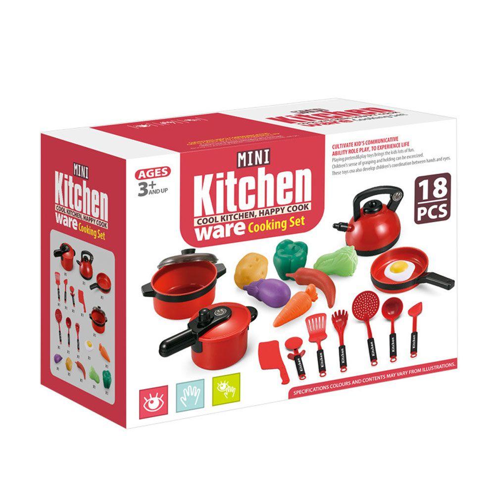 Bộ 18 Món Đồ Chơi Nhà Bếp Bằng Nhựa Thiết Kế Dễ Thương Cho Bé