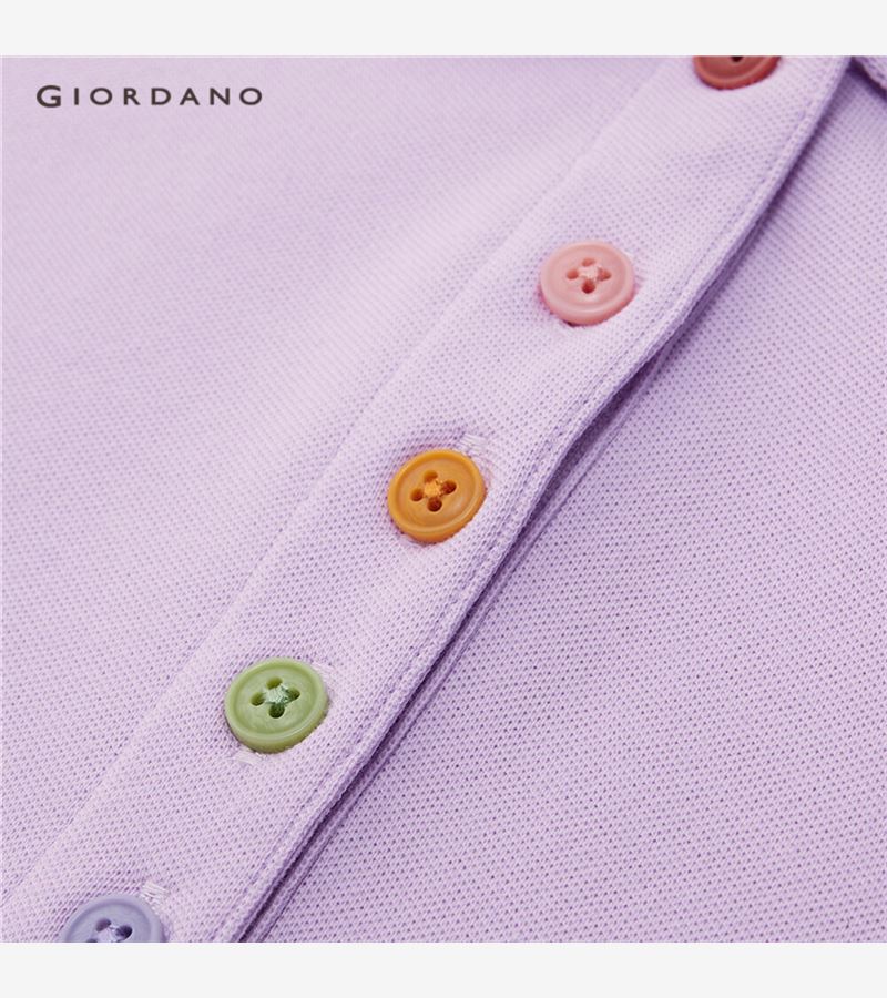 Áo Thun Polo Giordano 05311388 Mỏng Co Giãn Với Nút Màu Cầu Vồng Cho Nữ | BigBuy360 - bigbuy360.vn