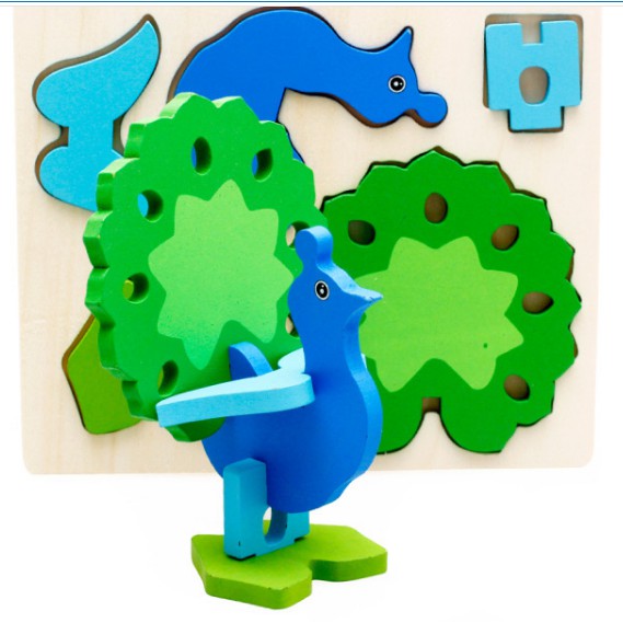 Xếp hình gỗ con vật 3D nhiều lựa chọn