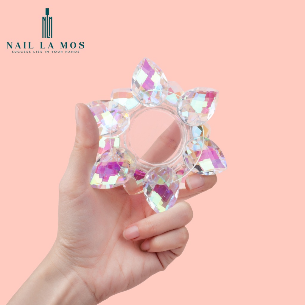 Hũ bông sen đựng lưu huỳnh và bột đắp móng có nắp tiện lợi, nhiều màu lấp lánh sang chảnh