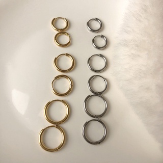 Bộ 6 Khuyên Tai Tròn Bằng Thép Titanium Phong Cách Thời Trang Hàn Quốc