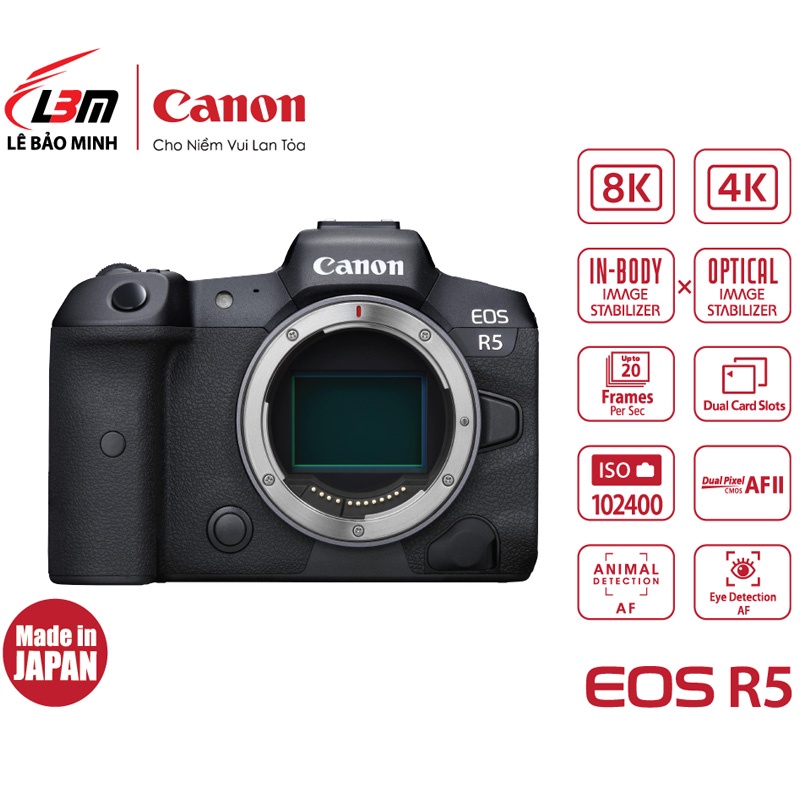 Máy ảnh Canon EOS R5 body - Hàng Chính Hãng Lê Bảo Minh