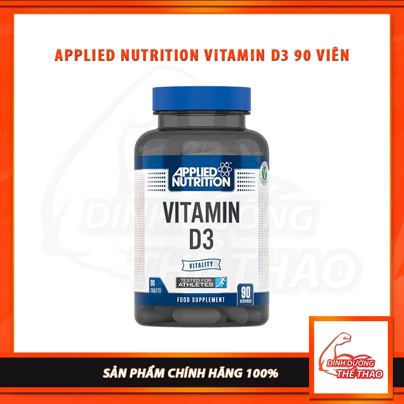 APPLIED NUTRITION VITAMIN D3 90 VIÊN Giúp Chắc Khẻ Xương Khớp, Tăng Chiều Cao, Tăng Sức Đề Kháng