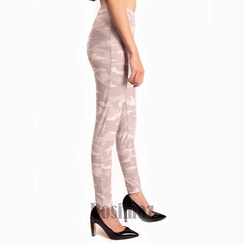 Quần Legging Nữ Bosimaz MS019 dài không túi màu trắng rằn ri cao cấp, thun co giãn 4 chiều, vải đẹp dày, thoáng mát.