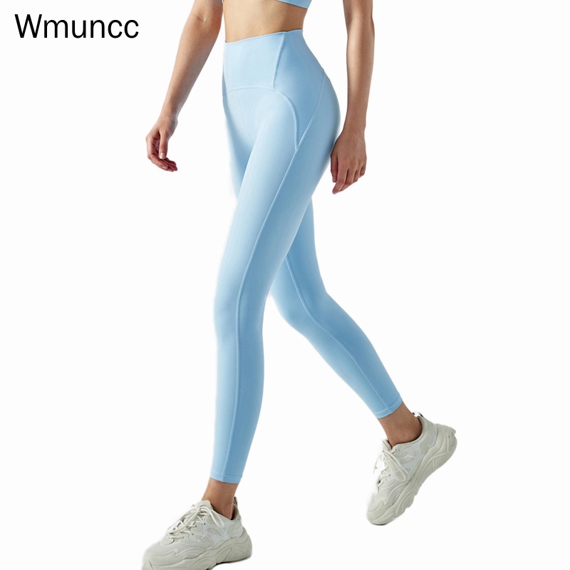 Quần Legging Thể Thao Lưng Cao Nâng Hông Chống Lăn Màu Nude Dành Cho Nữ