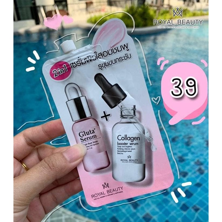 01 Gói Serum Dưỡng Da Trắng Hồng ROYAL BEAUTY Gluta Collagen White 8ml Thái Lan