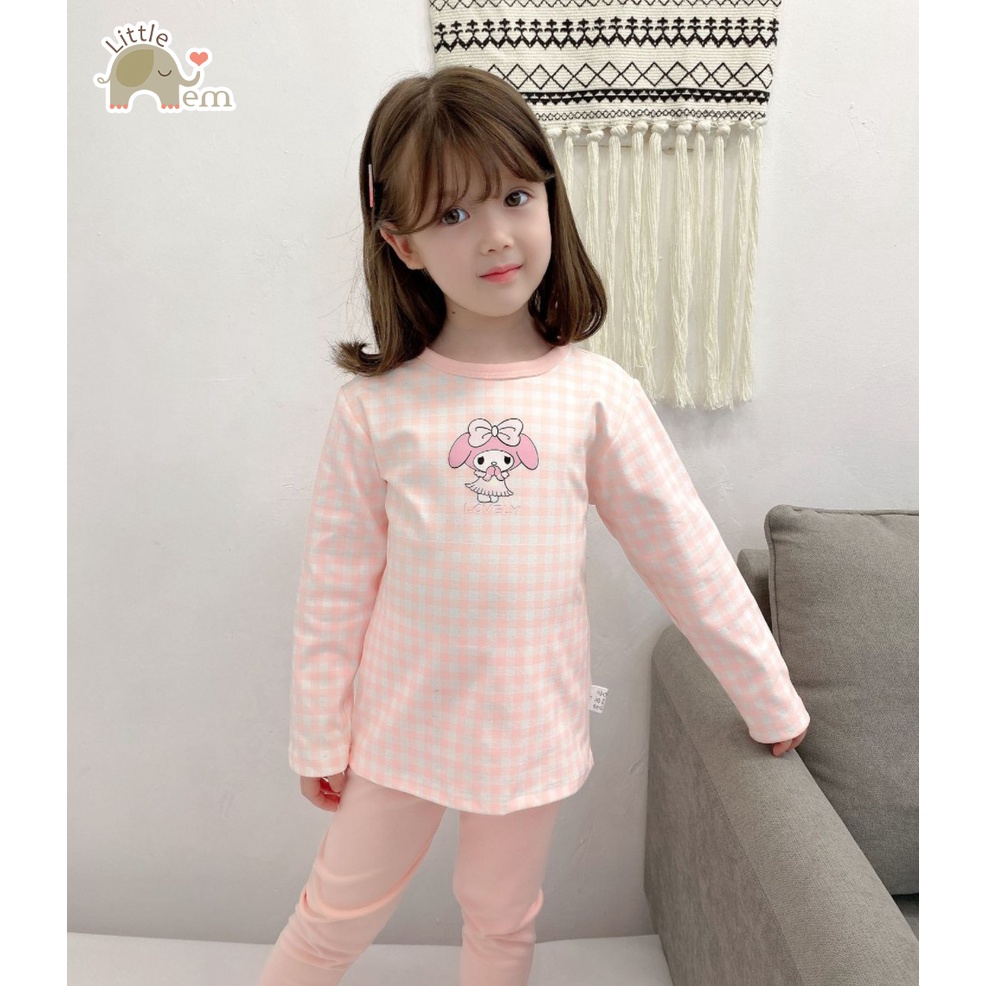 Bộ đồ bé gái Cotton xuất Nhật dài tay _ Caro Colour