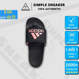 Dép Quai Ngang Adidas Chính Hãng 💙FREESHIP💙Adidas Adilette Comfort Slides Black Pink- Dép Adidas Nữ Auth- Simple Sneaker