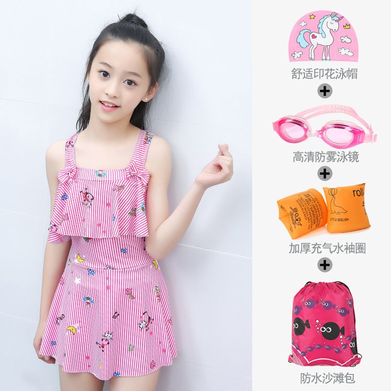 Đồ Bơi Liền Thân Dễ Thương Cho Bé Gái Từ 8-12 Tuổi