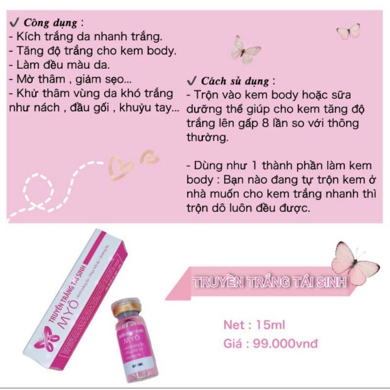 [Chính Hãng] Tinh Chất Truyền Trắng Myô( mua 5c tặng 1h trộn kem)