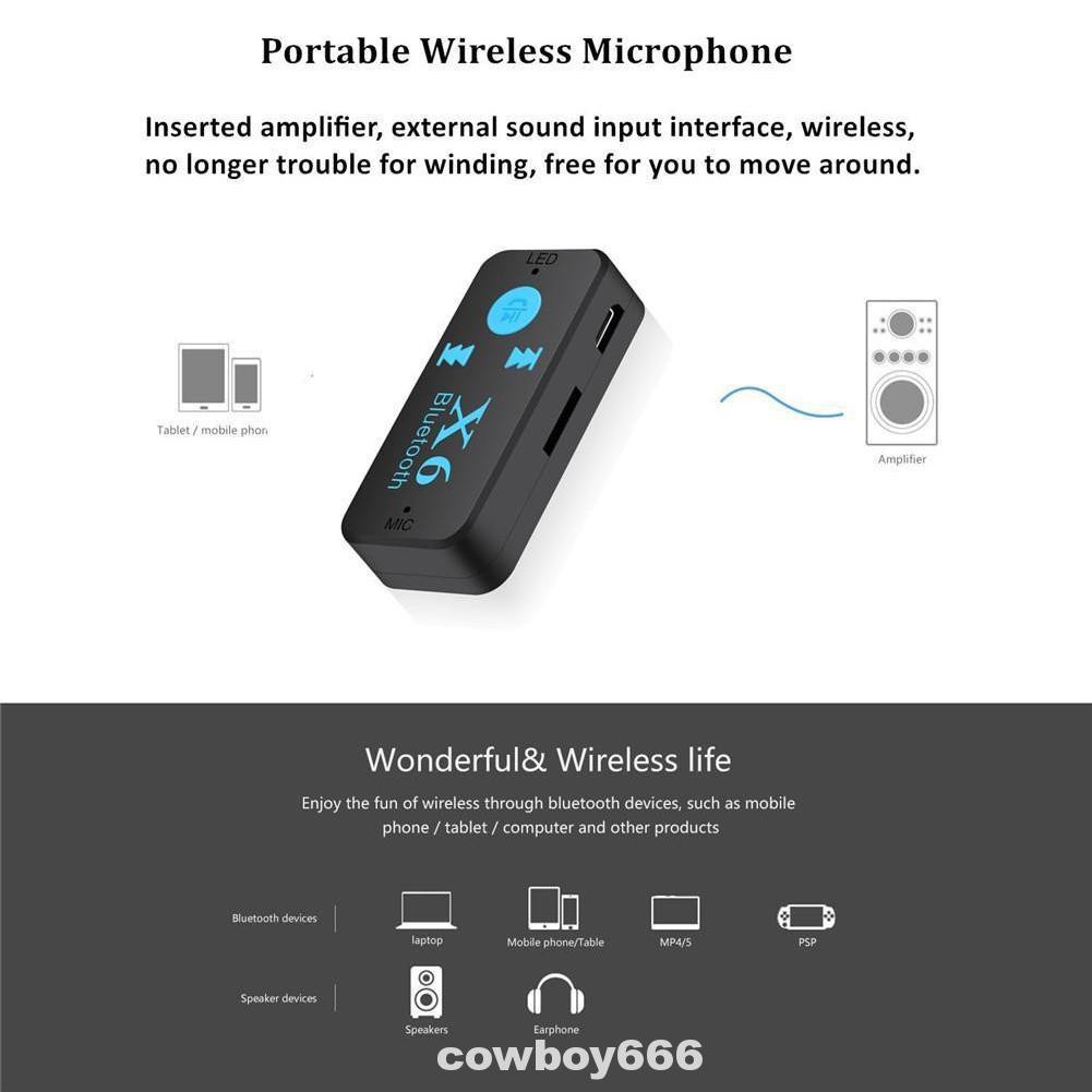 Đầu Đọc Thẻ Nhớ Không Dây Bluetooth 3.5mm X6 | BigBuy360 - bigbuy360.vn