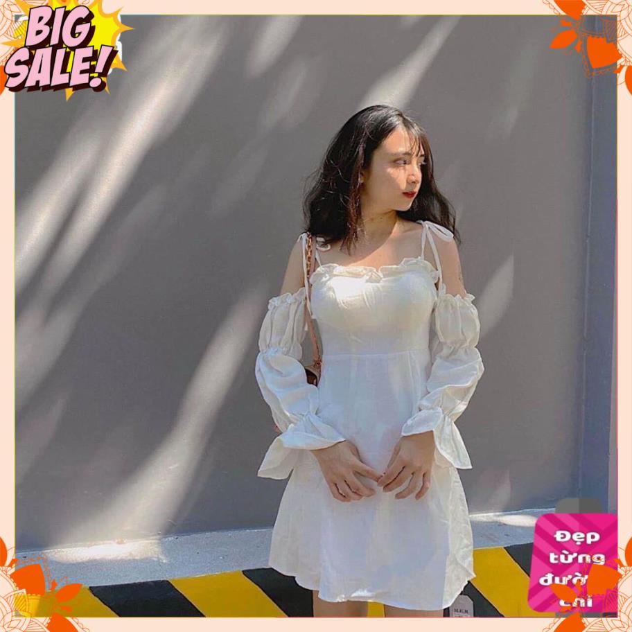 [HÀNG CAO CẤP] Đầm trắng trễ vai dạo phố so cute | BigBuy360 - bigbuy360.vn