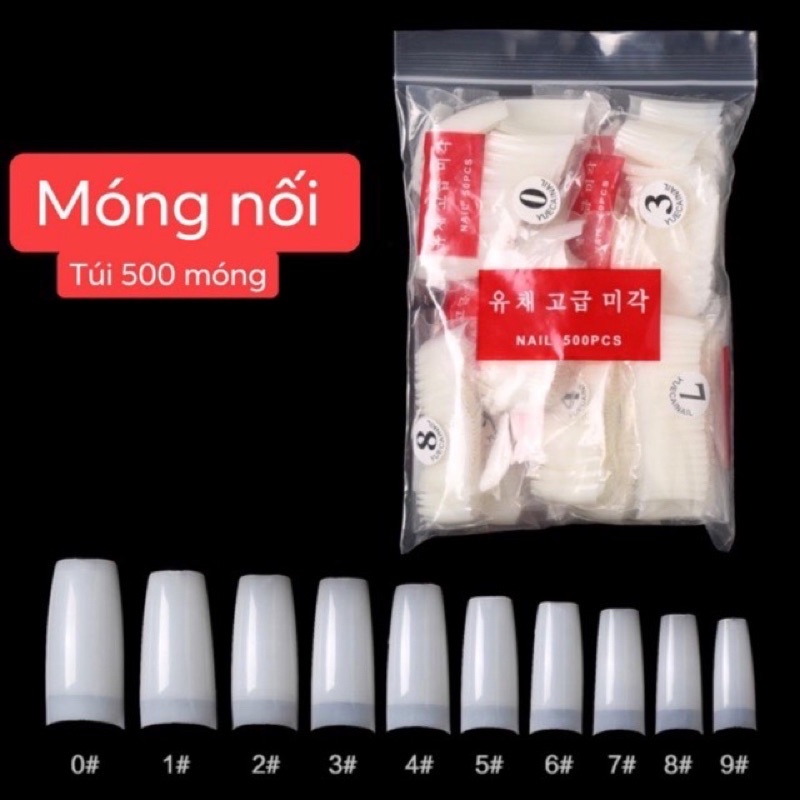 Móng nối đắp gel ( 500 móng , đủ size)