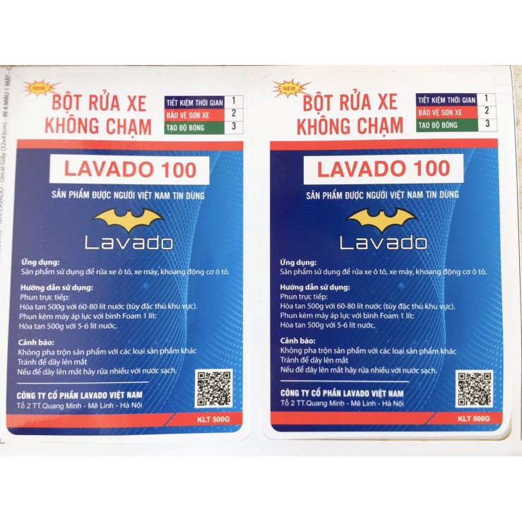 Bột rửa xe không chạm Lavado (túi zip) - Phụ kiện máy rửa xe (500g)