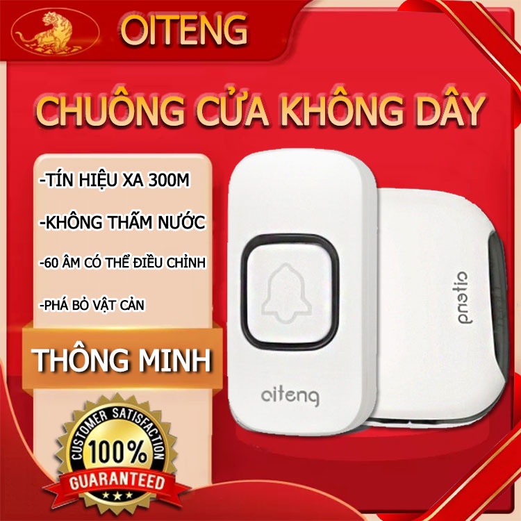 Chuông cửa không dây OITENG khoảng cách 400m chống nước(loại cao cấp),Nhắc nhở cuộc gọi của người cao tuổi
