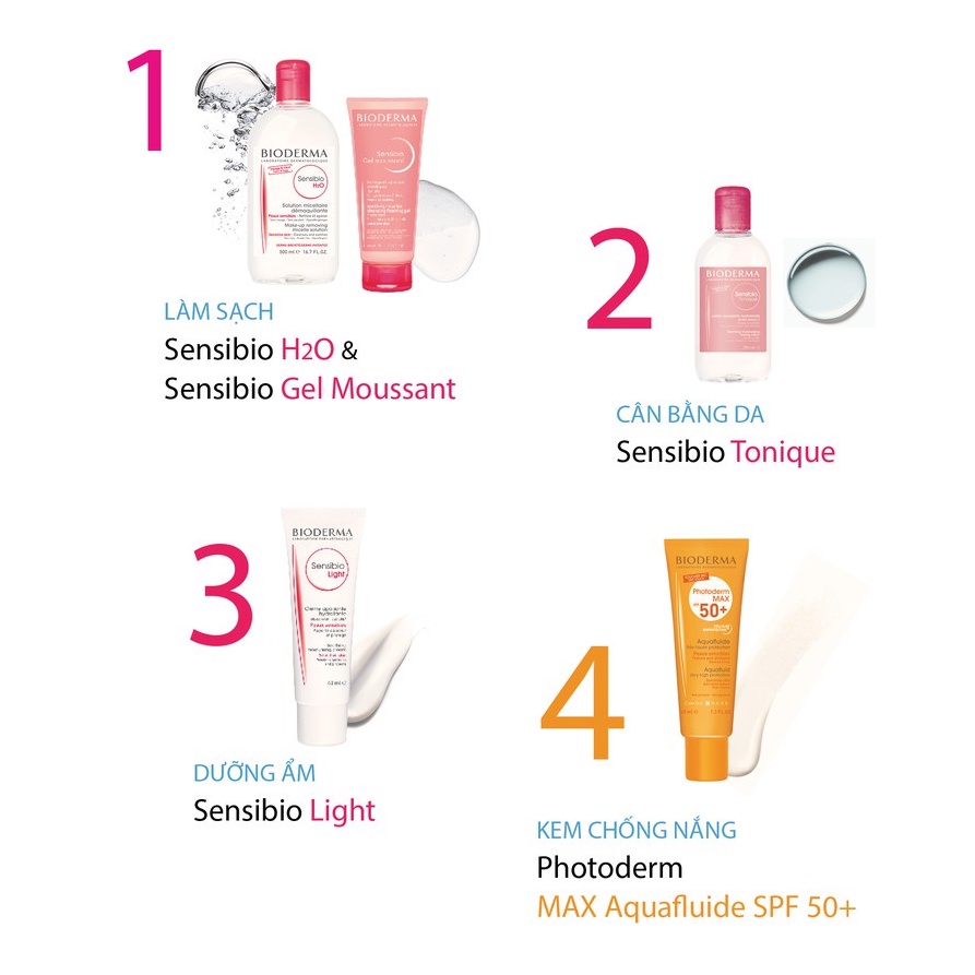 Gel rửa mặt tạo bọt cho da nhạy cảm Bioderma Sensibio Gel Moussant - 45ml