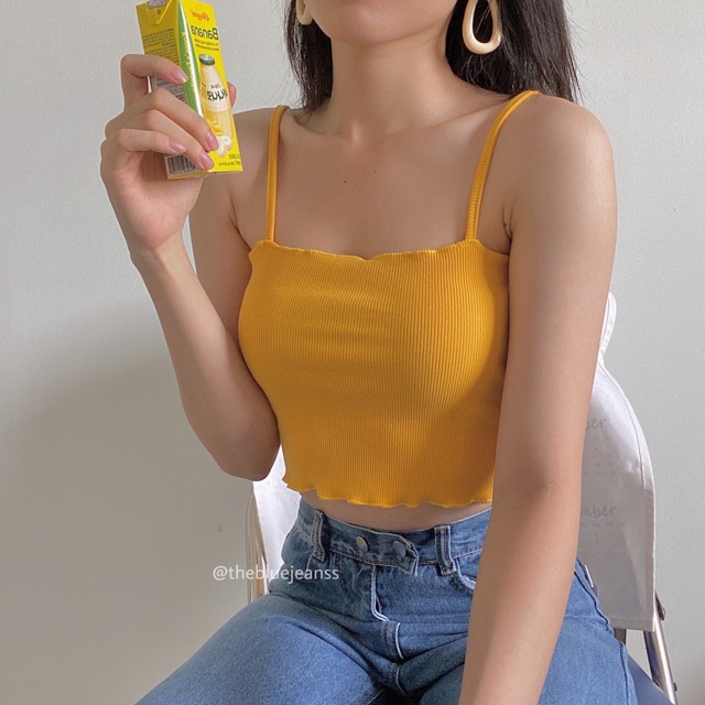 Áo 2 dây cuốn biên vải cotton mịn - Ảnh thật kèm clip | BigBuy360 - bigbuy360.vn