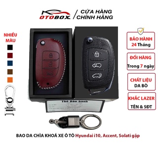 Bao da chìa khoá ô tô hyundai grand i10 bản thiếu, accent đời cũ, solati chìa gập bảo vệ chìa khoá oto cao cấp