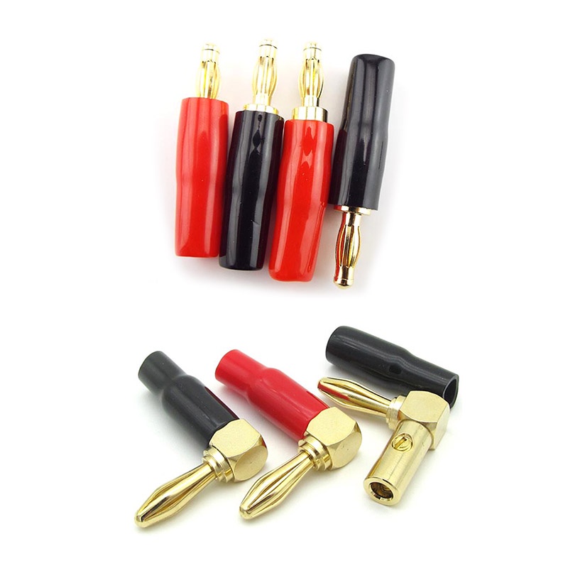 Set 2 Phích Cắm Bắp Chuối 4Mm Mạ Vàng / Đỏ / Đen Chuyên Dụng