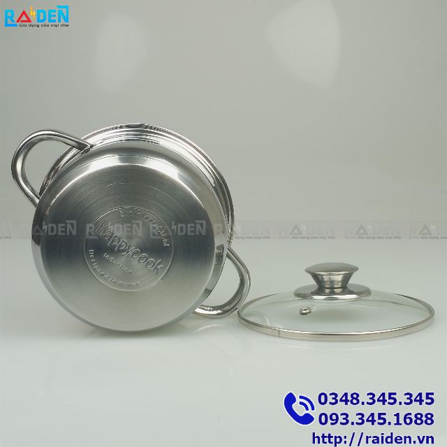 Nồi lẻ inox 3 đáy Happycook size 16cm