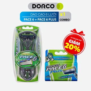 Combo dao cạo râu 6 lưỡi DORCO PACE 6 và 04 đầu cạo râu 6 lưỡi DORCO PACE 6 PLUS