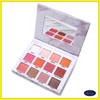 Phấn mắt 12 màu lameila geometry vân đá kèm cọ 5017