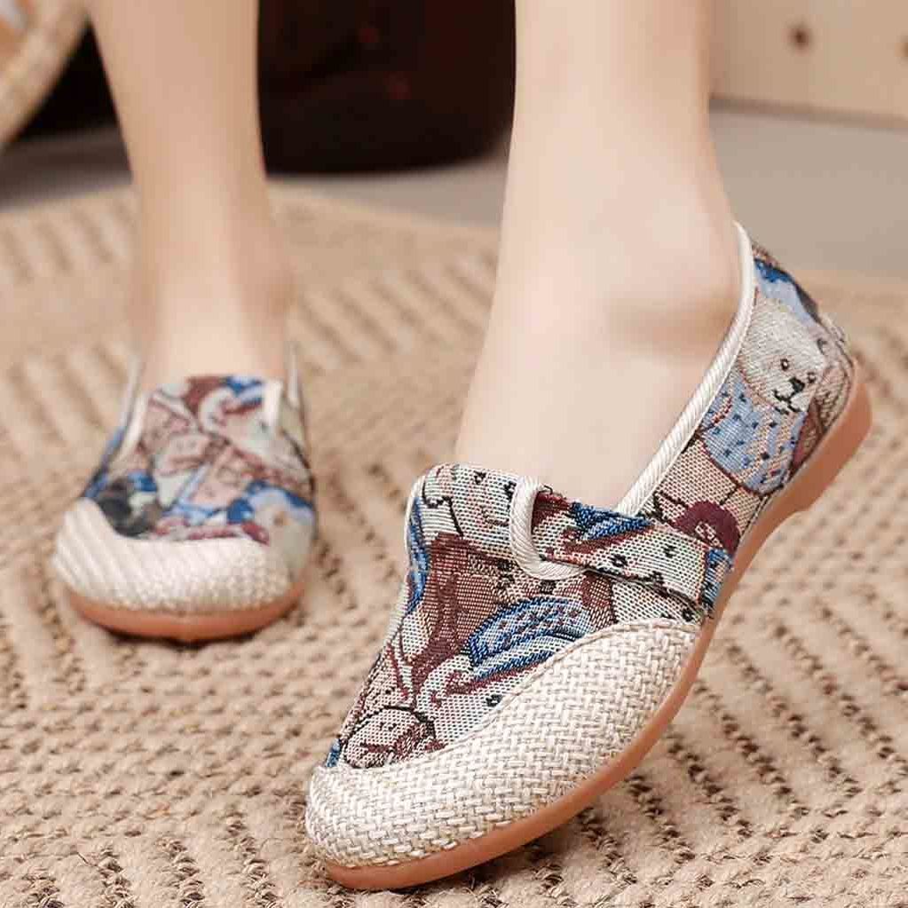 Giày Lười Vải Canvas Đế Mềm Thoáng Khí Thời Trang Cho Nữ