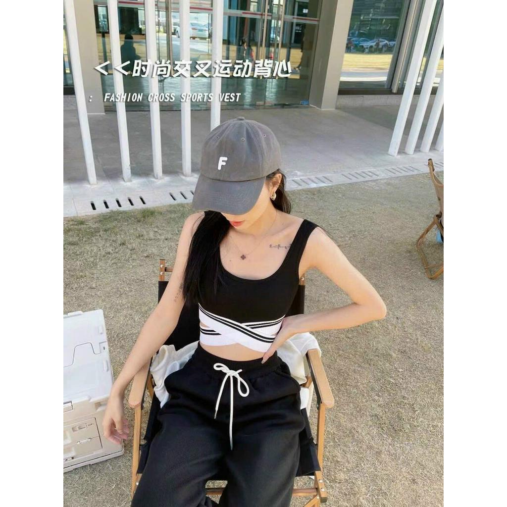 Áo bra nữ đai chéo dáng trẻ trung năng động tặng mút lót