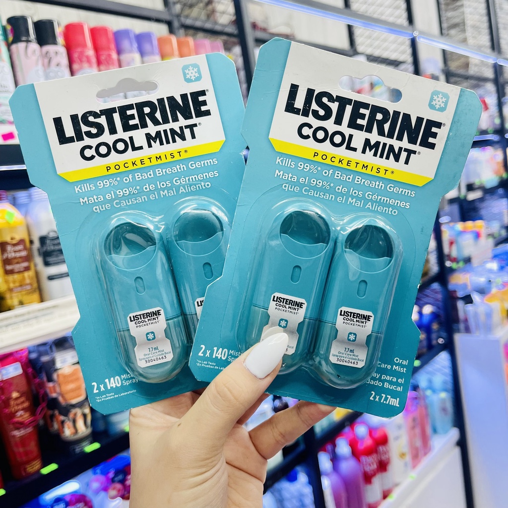 Nước Xịt Thơm Ngăn Ngừa Hôi Miệng LISTERINE Pocketmist Cool Mint Oral Care Mist (Vỉ 2 Chai)