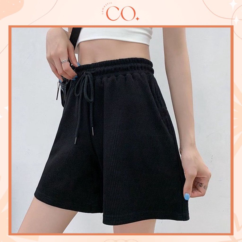 Quần short nữ mặc nhà dây rút chất liệu cotton cao cấp